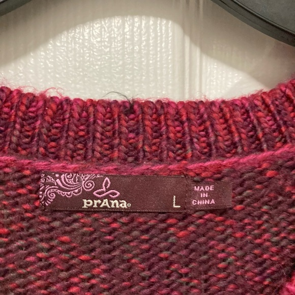 Prana Leisel Plum Gradient Striped Pink Cable Knit Long Sleeve Sweater - Picture 3 of 10